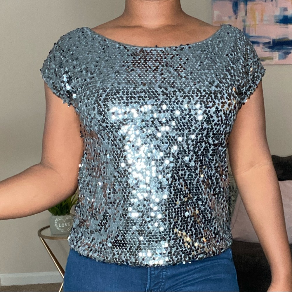 (EXPRESS) Sequin Top Size S